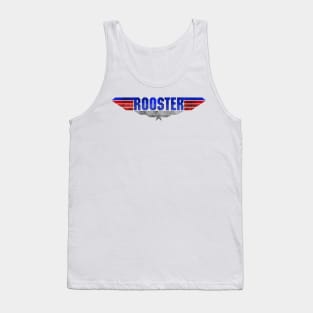 Top Gun Maverick Logo Parody Rooster Red Blue Sliver Danger Zone Tank Top